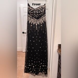 Black Evening Gown with Puff Sleeves